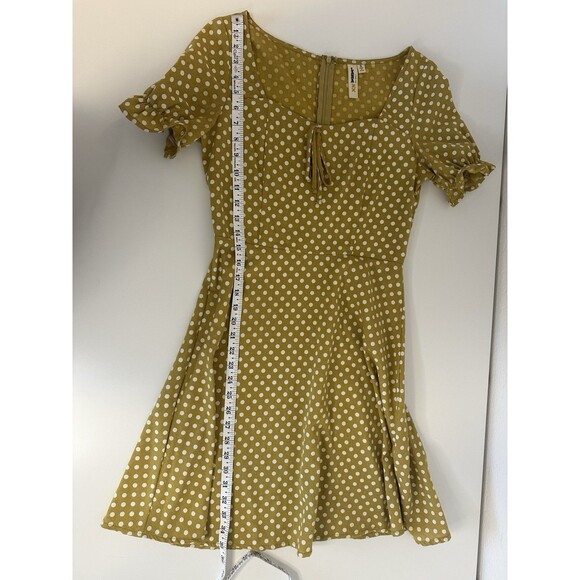Lara‎ Fashion Women's Dress Size Small Gold Milkmaid Coquette Fit and Flare - Picture 5 of 8